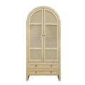 Vatros 71 Arched Kitchen Pantry Cabinet with Rattan Doors