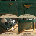 CLIHOME Table console/Bureau de 42 po moderne/contemporain avec 2 tiroirs