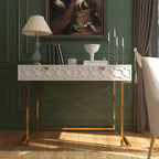 CLIHOME Table console/Bureau de 42 po moderne/contemporain avec 2 tiroirs
