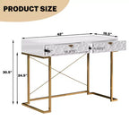 CLIHOME Table console/Bureau de 42 po moderne/contemporain avec 2 tiroirs