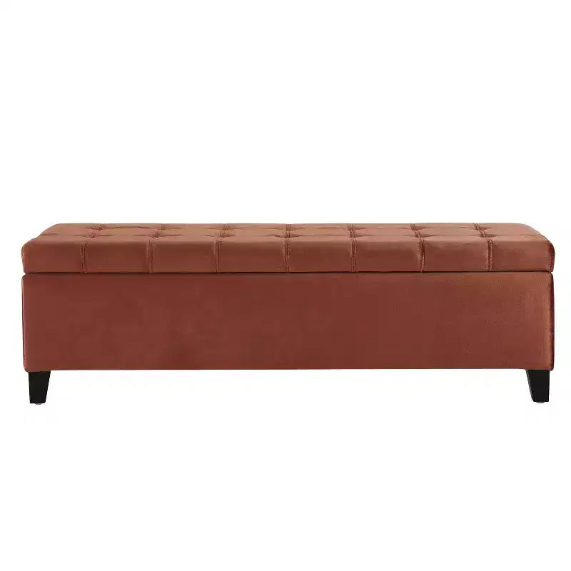 TUYOHW 50 Banc Ottoman en Boucle Texturée, Design Rectangulaire avec Couvercle Charnière pour Sièges Rangement Caché pour Salon