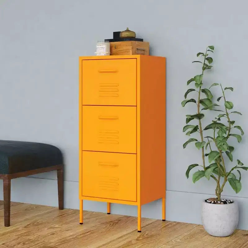 vidaXL Armoire de rangement Jaune moutarde 42,5 x 35 x 101,5 cm Acier