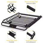 Panier de toit, 160x110x16 cm, porte-bagages en acier robuste - Capacité de charge 75 kg pour SUV, camion, voitures