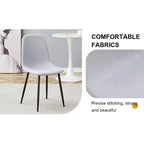 MAYEERTY Lot de 6 chaises de salle à manger confortables en lin et coton Gris clair avec dossier intégré Style moderne
