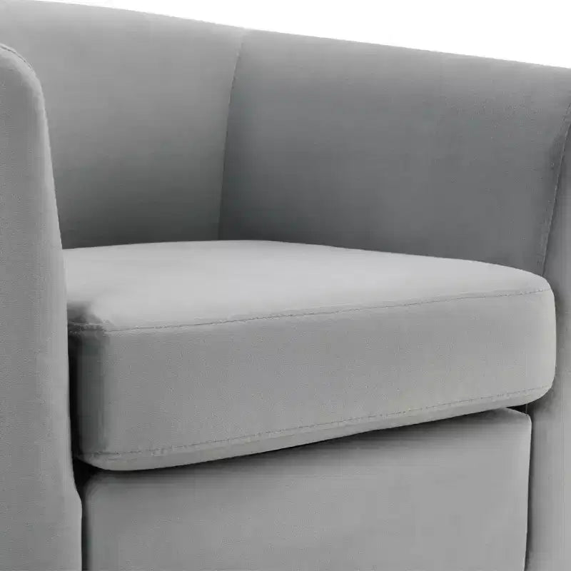 Fauteuil en velours avec pouf, fauteuil barillet moderne pour salon, chambre à coucher