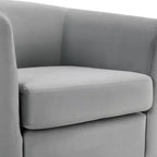 Fauteuil en velours avec pouf, fauteuil barillet moderne pour salon, chambre à coucher