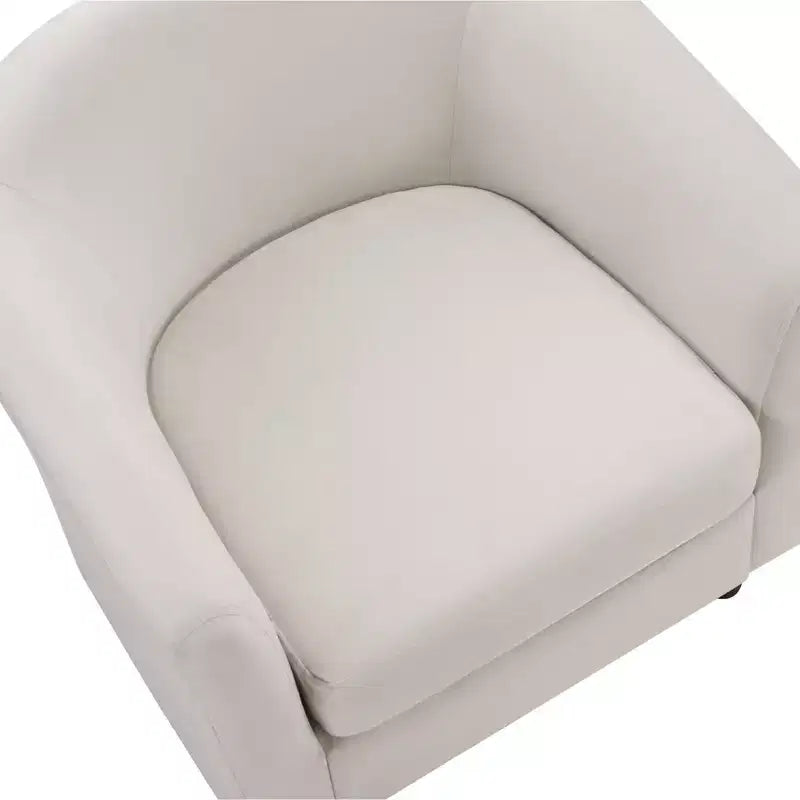 Fauteuil en velours avec pouf, fauteuil barillet moderne pour salon, chambre à coucher