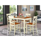 HomeStock Belmont Dining Counter Height Set- High Table And Dining Chairs