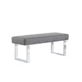 Chintaly Imports,Modern Gray Upholstered Bench, Gray