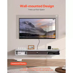 Meuble TV Flottant VEVOR, Centre de Divertissement Mural 55 pouces avec Trou de Câble, Étagère TV Flottante Moderne avec Armoire de Rangement, Blanc