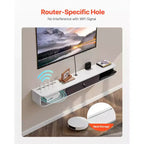 Meuble TV Flottant VEVOR, Centre de Divertissement Mural 55 pouces avec Trou de Câble, Étagère TV Flottante Moderne avec Armoire de Rangement, Blanc