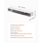Meuble TV Flottant VEVOR, Centre de Divertissement Mural 55 pouces avec Trou de Câble, Étagère TV Flottante Moderne avec Armoire de Rangement, Blanc