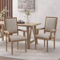 GDFStudio Ashlyn French Country Fabric Upholstered Wood Dining Chairs (Set of 2)