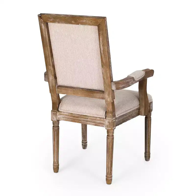 Chaises de salle à manger en bois rembourrées en tissu GDFStudio Ashlyn French Country (lot de 2)