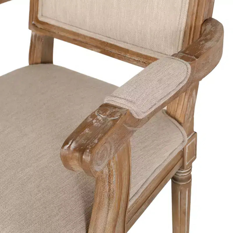 Chaises de salle à manger en bois rembourrées en tissu GDFStudio Ashlyn French Country (lot de 2)