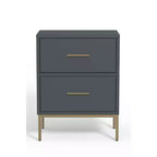 Alpine Furniture,Madelyn Two Drawer Nightstand, Slate Gray
