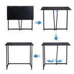 Bureau d'ordinateur simple pliant en métal noir Karl Home