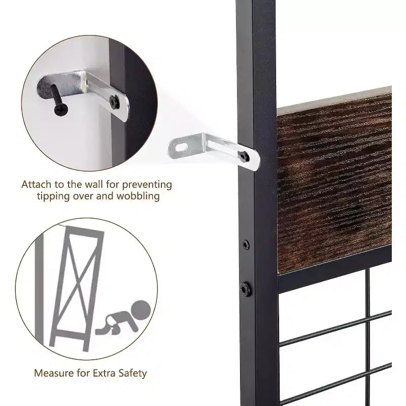 Porte-manteau d'entrée moderne de 39,9 po avec étagères de rangement et cadre robuste, porte-manteau autoportant pour salon/chambre/entrée