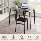 Ensemble de table à manger pour 4 personnes avec plateau rectangulaire en bois et chaises rembourrées, service de 5 pièces pour cuisine et salle à manger pour petits espaces, appartement