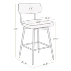 Chaises de bar pivotantes hauteur comptoir Spruce&Spring avec cadre en métal – Lot de 2