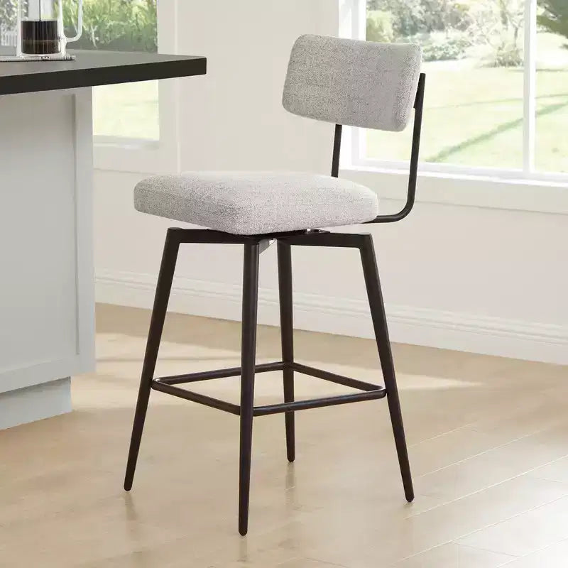 Chaises de bar pivotantes hauteur comptoir Spruce&Spring avec cadre en métal – Lot de 2