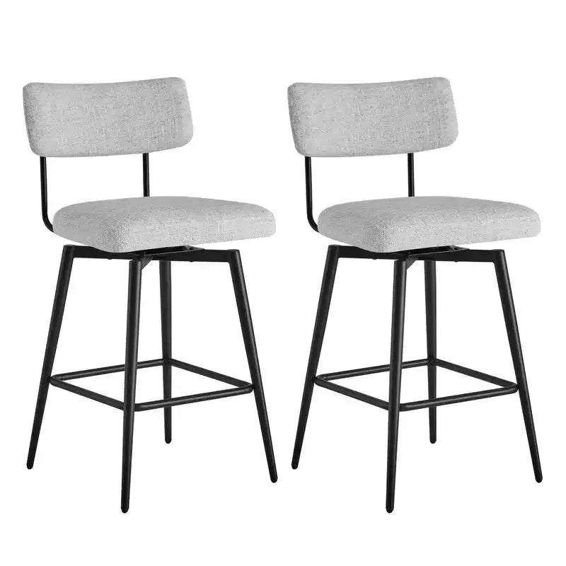 Chaises de bar pivotantes hauteur comptoir Spruce&Spring avec cadre en métal – Lot de 2