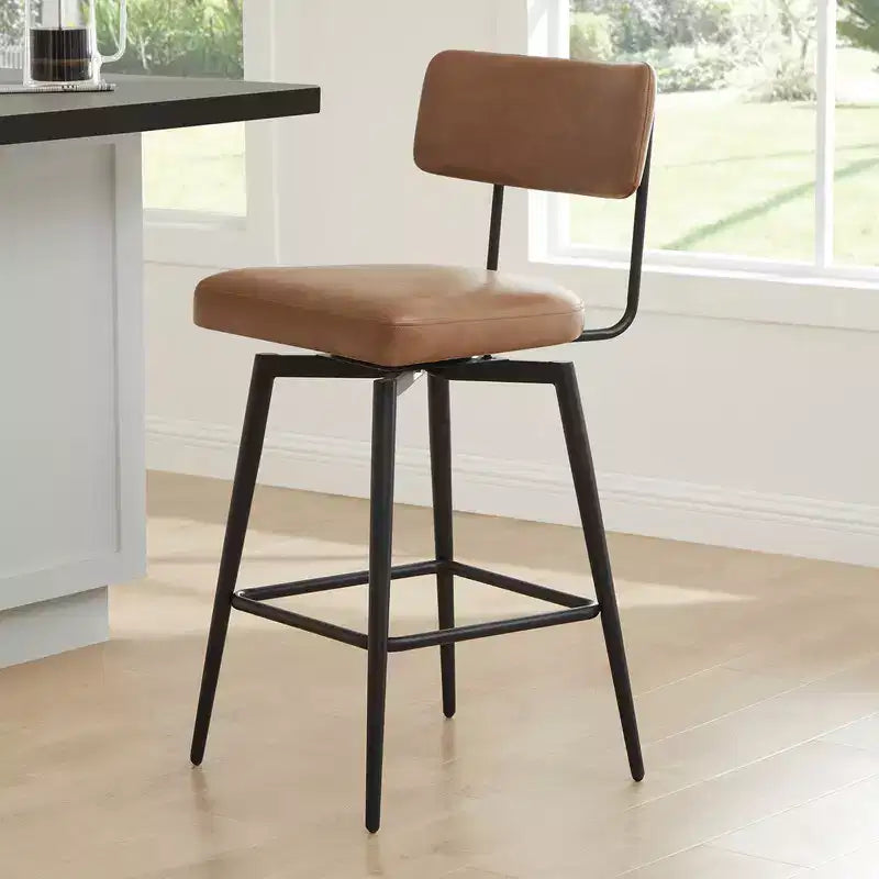 Chaises de bar pivotantes hauteur comptoir Spruce&Spring avec cadre en métal – Lot de 2