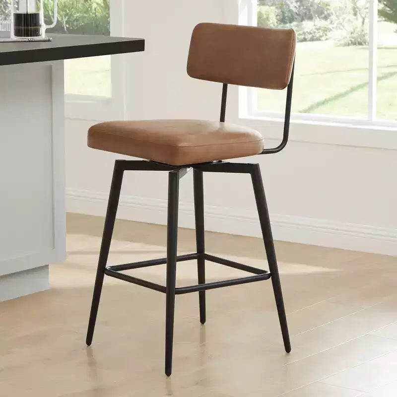 Chaises de bar pivotantes hauteur comptoir Spruce&Spring avec cadre en métal – Lot de 2