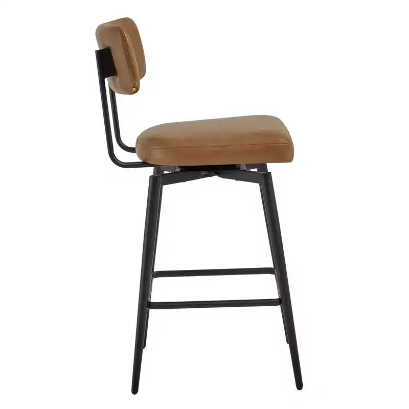 Chaises de bar pivotantes hauteur comptoir Spruce&Spring avec cadre en métal – Lot de 2