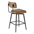 Chaises de bar pivotantes hauteur comptoir Spruce&Spring avec cadre en métal – Lot de 2