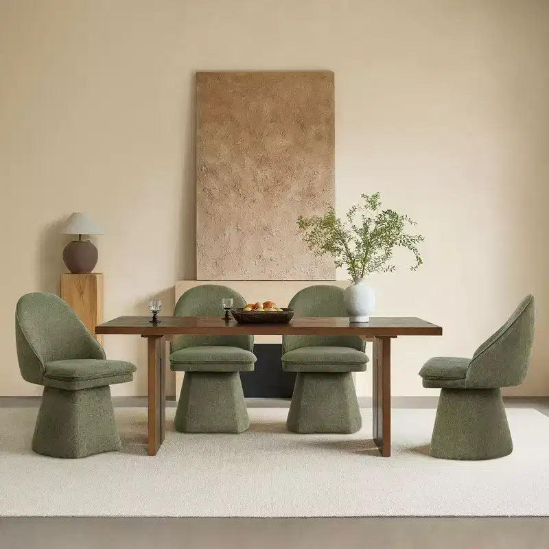 Chaise de salle à manger pivotante Spruce&Spring avec dossier haut incurvé et base conique