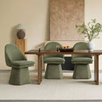 Chaise de salle à manger pivotante Spruce&Spring avec dossier haut incurvé et base conique