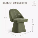 Chaise de salle à manger pivotante Spruce&Spring avec dossier haut incurvé et base conique