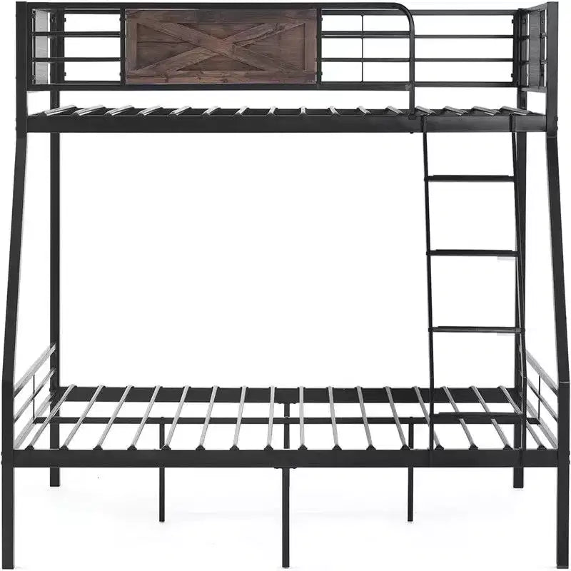 Lit superposé Karl Home, deux places au-dessus d'un lit double, avec 2 tiroirs de rangement, support à lattes métalliques robuste, sommier tapissier non requis