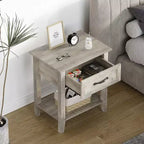 GustoWave Tables de chevet, Table d'appoint avec tiroir, Table d'appoint pour petits espaces, 2 étagères de rangement avec commode, Table de chevet