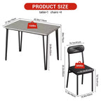 Table à manger pour 4,Petit ensemble table et chaises pour 4,Ensemble de salle à manger carré pour 4,Ensemble de 5 pièces pour cuisine et salle à manger pour petit espace, appartement, bureau à domicile