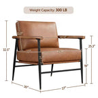 Yaheetech Fauteuil d'appoint du milieu du siècle Fauteuil de lecture avec cadre en métal pour salon, chambre à coucher