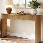 Console en bois massif Lantine, table d'entrée de 160 cm, table de canapé derrière le canapé pour salon, couloir, entrée