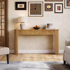 Console en bois massif Lantine, table d'entrée de 160 cm, table de canapé derrière le canapé pour salon, couloir, entrée