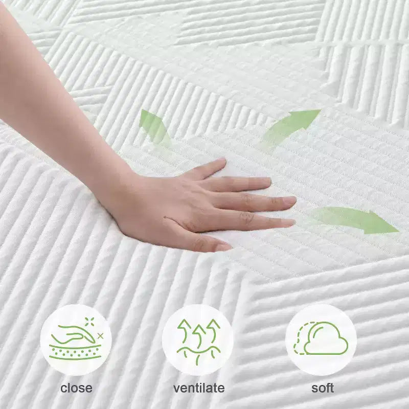 Matelas en mousse à mémoire de forme Gel Wuleitex 10, 12, 14 pouces, fermeté moyenne, sommeil silencieux tous les jours, matelas en boîte
