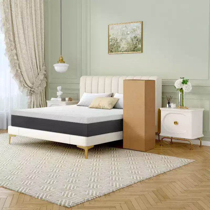 Matelas en mousse à mémoire de forme Gel Wuleitex 10, 12, 14 pouces, fermeté moyenne, sommeil silencieux tous les jours, matelas en boîte