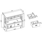 Hostack Table Console de Ferme 91 cm en Bois avec 4 Tiroirs et 1 Étagère de Rangement pour Entrée et Salon, Noir
