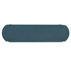 Console Luxystar avec finition grain de bois naturel, plateau ovale et 2 tiroirs pour entrée et salon, bleu marine