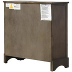GDFStudio Elsie Meuble de rangement en bois massif avec tiroirs et paniers en rotin