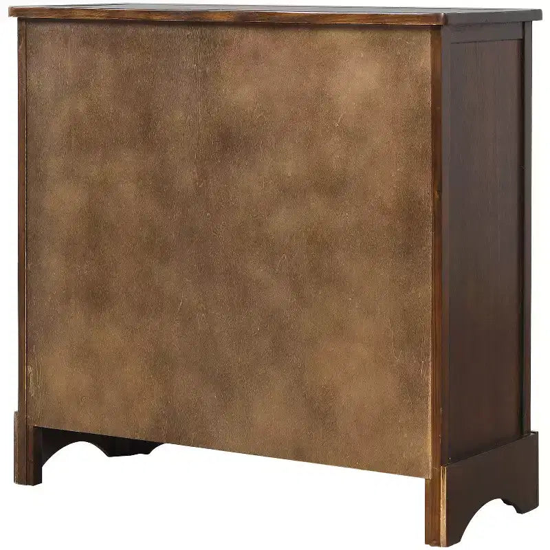 GDFStudio Elsie Meuble de rangement en bois massif avec tiroirs et paniers en rotin