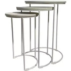 HomeRoots Set of Two White Solid Wood and Metal Round Frame Nested Tables