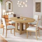 Ensemble de salle à manger rond extensible Whisen Farmhouse avec 4 chaises