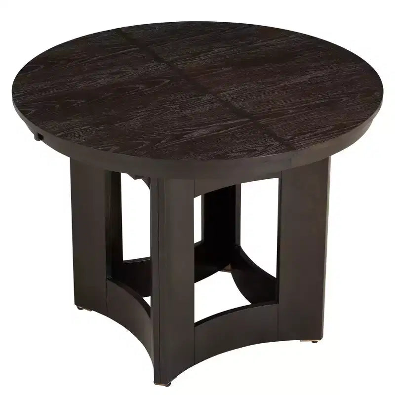 Ensemble de salle à manger rond extensible Whisen Farmhouse avec 4 chaises