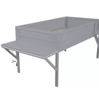 Lit mezzanine double en bois avec bureau et LED, cadre de lit en bois avec plateau en bois pour salle de jeux