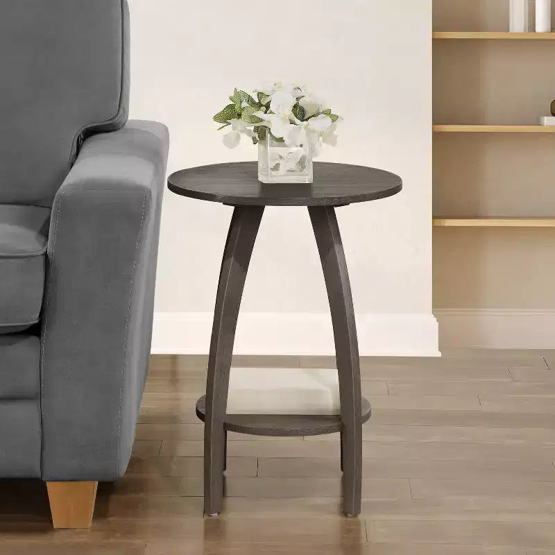HomeStock Table d'appoint rectangulaire en bois gris de 24 po de hauteur - 1 pièce